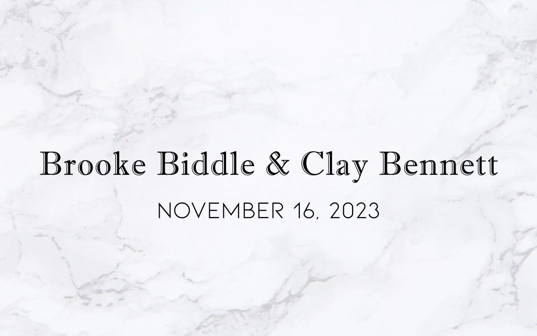 Brooke Biddle & Clay Bennett — Wedding Date: November 16,  2023
