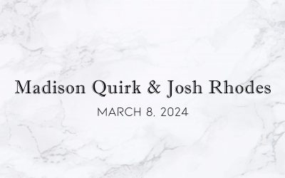 Madison Quirk & Josh Rhodes — Wedding Date: March 8, 2024