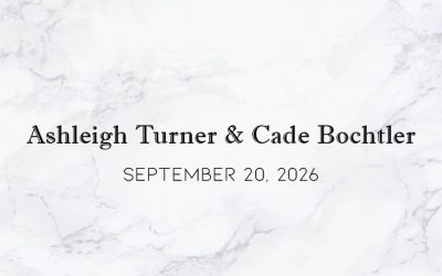 Ashleigh Turner & Cade Bochtler — September 20, 2026